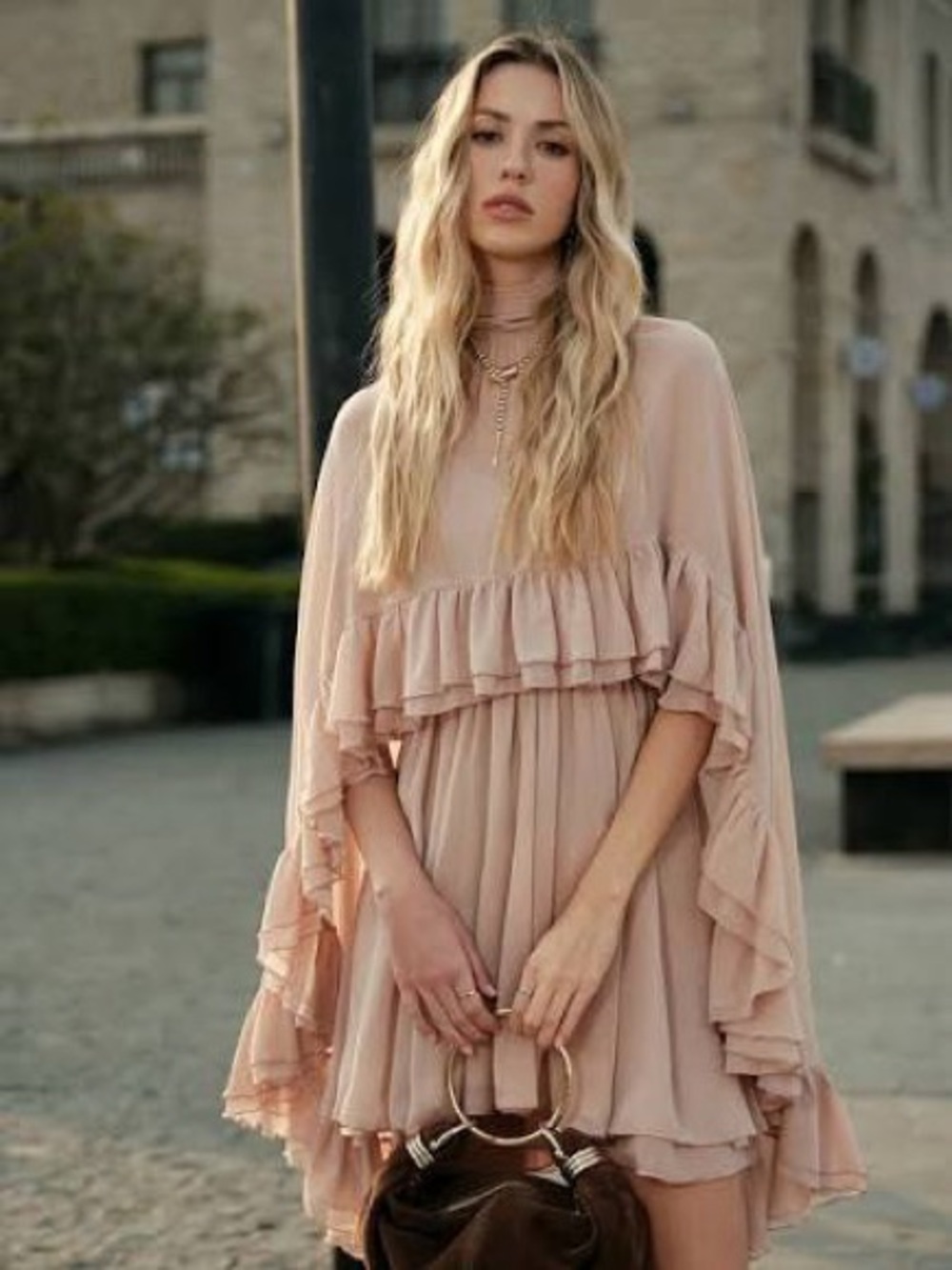 Commando Blush Pink Ruffle Mini Dress